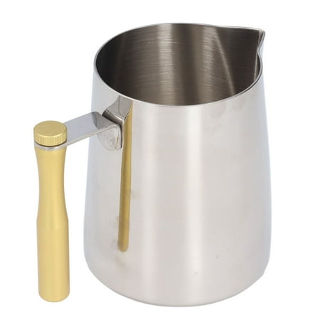 

600ML Stainless Steel Coffee Frothing Pitcher Break Resistance Milk Frothing Cup with Detachable HandleYellow