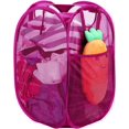 thumbnail image 1 of LAICAIW Strong Mesh Pop-up Laundry Hamper, Quality Laundry Basket with Durable Handles Solid Bottom High Carbon Steel Frame, Easy to Open and Fold Flat for Storage (Pink), 1 of 7