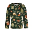 thumbnail image 5 of Christmas Cardigan Sweaters for Women Oversized Funny Xmas Tree Gift Print Casual Knit Cardigan Sweater Button Long Sleeve Open Front Cozy Fashion Fall Women's Sweaters Green M, 5 of 6