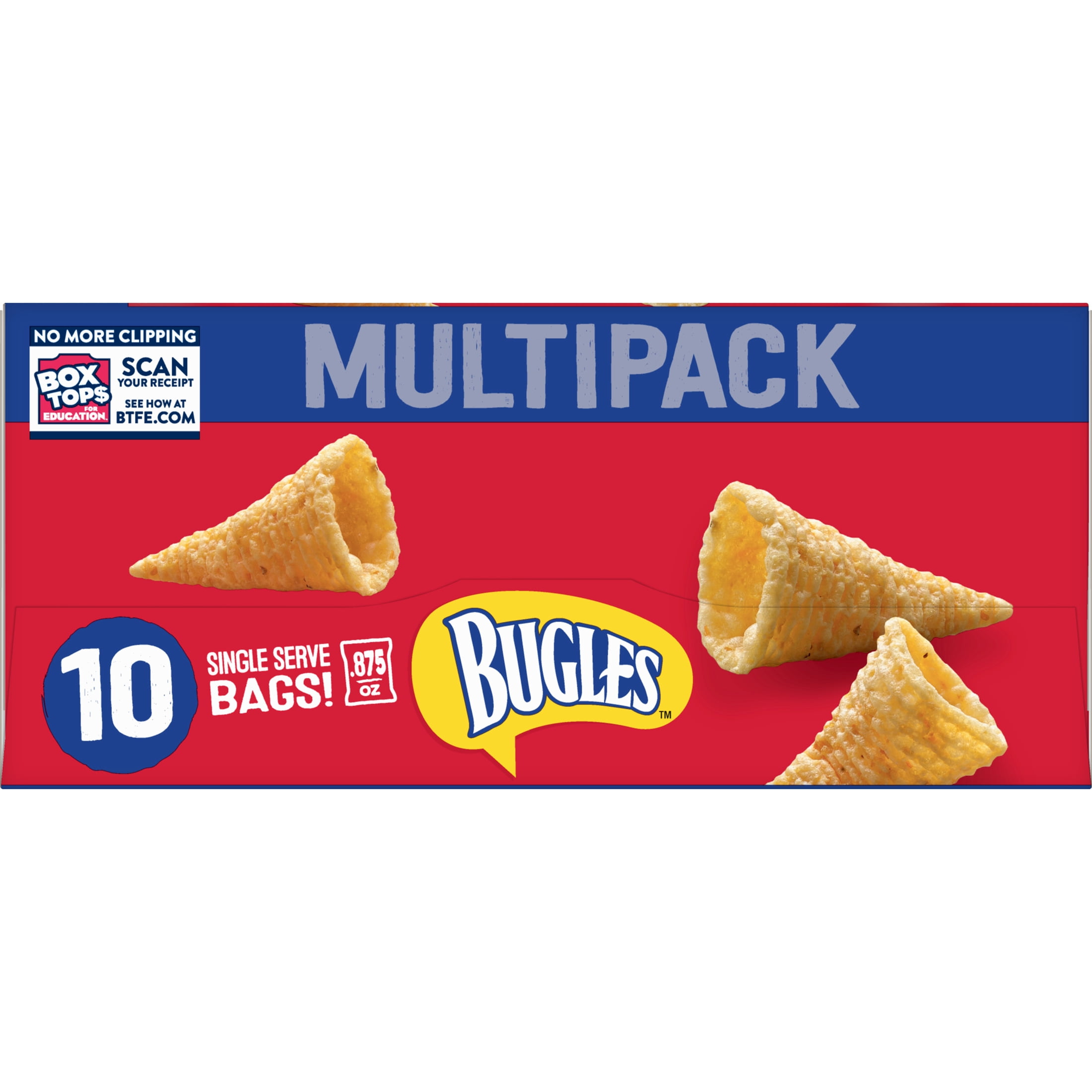 (4 pack) Bugles Original Crispy Corn Snacks, Party Snacks Multipack, 10 Count, 8.75 oz
