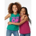 thumbnail image 2 of Wonder Nation Girls Vacay Mode Graphic Tank Top, 2-Pack, Sizes 4-16 Plus, 2 of 5