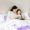 thumbnail image 5 of Castle Fairy Personalized Initial Letter F 3-Piece Full Size Comforter Sets for Children Women Men,Bow Tie Stripes Bedding Comforter Set,Monogrammed Alphabet Lightweight Bedding Sets, 5 of 8
