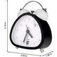 thumbnail image 4 of Reloj despertador analógico de doble campana de 3.0 in, forma linda con retroiluminación y alarma fuerte para personas que duermen mucho, silencioso, perfecto para dormitorio y trabajo (negro), 4 of 5