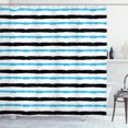 thumbnail image 1 of Ambesonne Abstract Shower Curtain, Color Bands Stripes, 69"Wx84"L, Aqua Black White, 1 of 3
