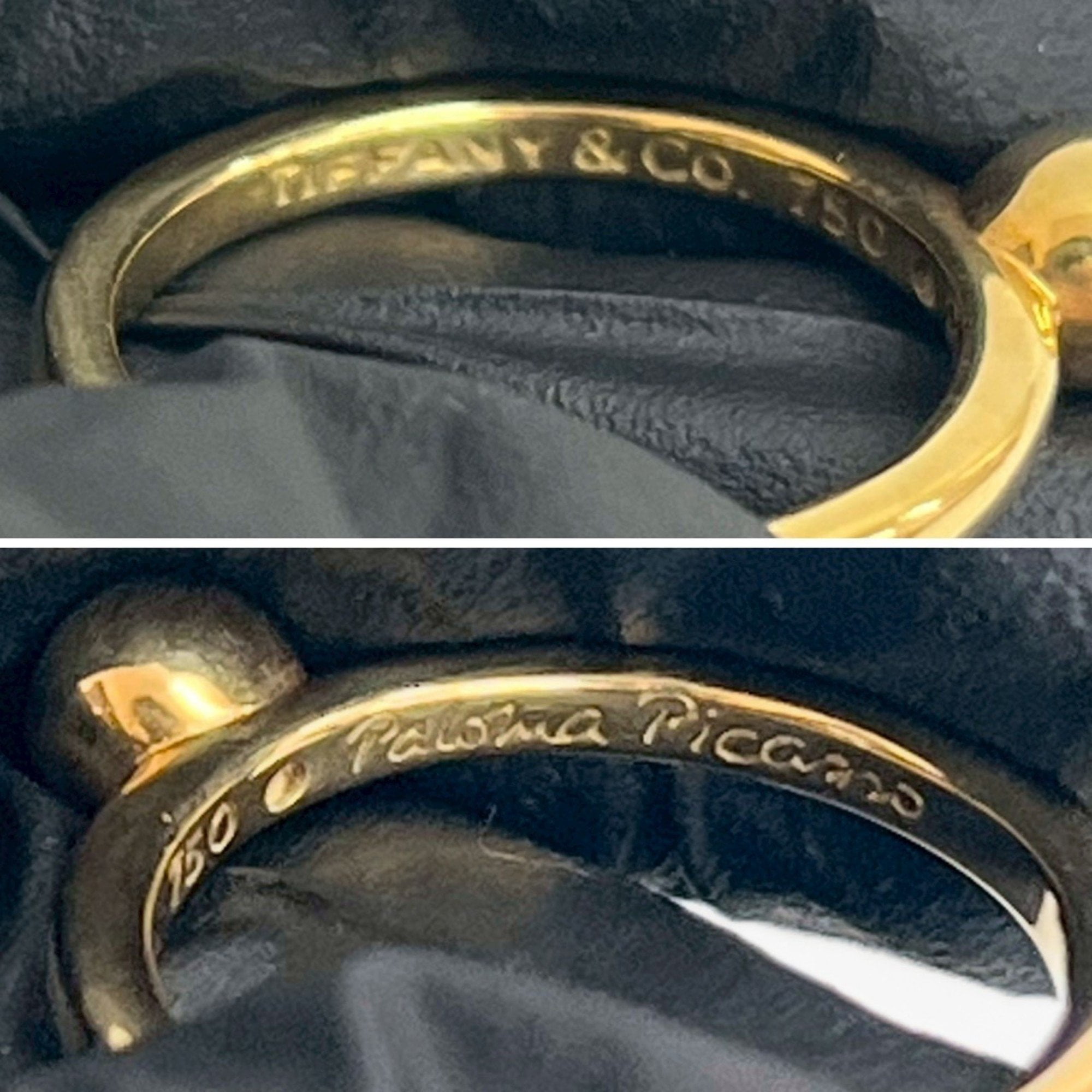 Pre-Owned TIFFANY & Co. Paloma Picasso Ring, 18K Gold with Sapphire, Size 8, Women's,... (Good)