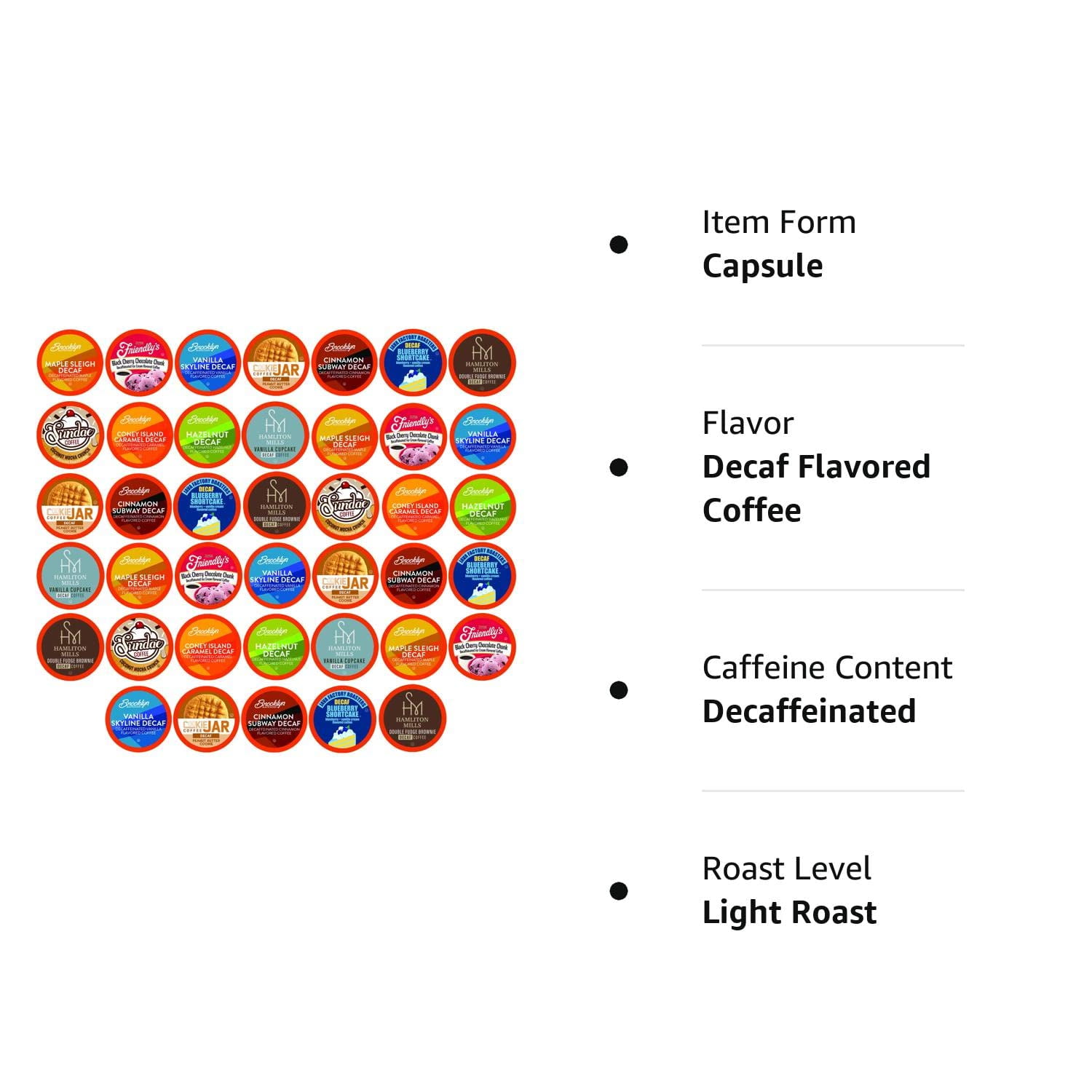 Two Rivers Coffee Decaf Flavored Coffee Pods Compatible with Keurig K Cup Brewers, Assorted Variety Pack Decaffeinated Flavored Coffee, 40 Count