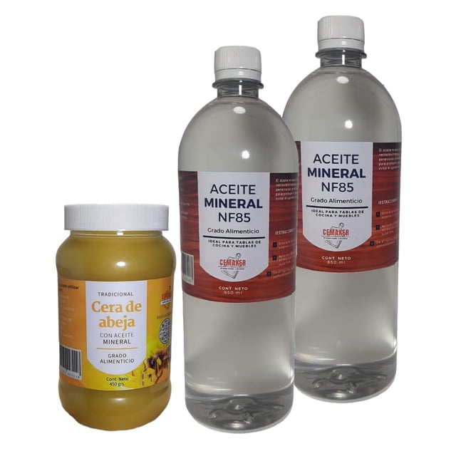 Kit de cera de abeja y aceite mineral para tablas de picar CEMAKER Kitchen Board & Beeswax Tradicional