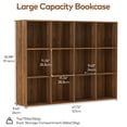 thumbnail image 5 of ANHDAH 12 Cube Storage Organizer, Cube Bookcase Closed Back Panel Bedroom, Living Room, Home Office, Closet Bookshelves Brown, 5 of 6