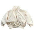 thumbnail image 1 of Boys Girls Lightweight Cropped Jacket Spring Fall Water-Resistant Windproof Stand Collar Rain Coat for Toddler Kids, Transitional Late Spring/Early Fall Jackets, Beige, 3-4 Years, 1 of 9