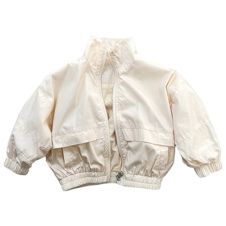 Little Boy s Cute Jackets Zip Up Solid Color Casual Spring Autumn Coat Kids Outerwear Size 6-7T