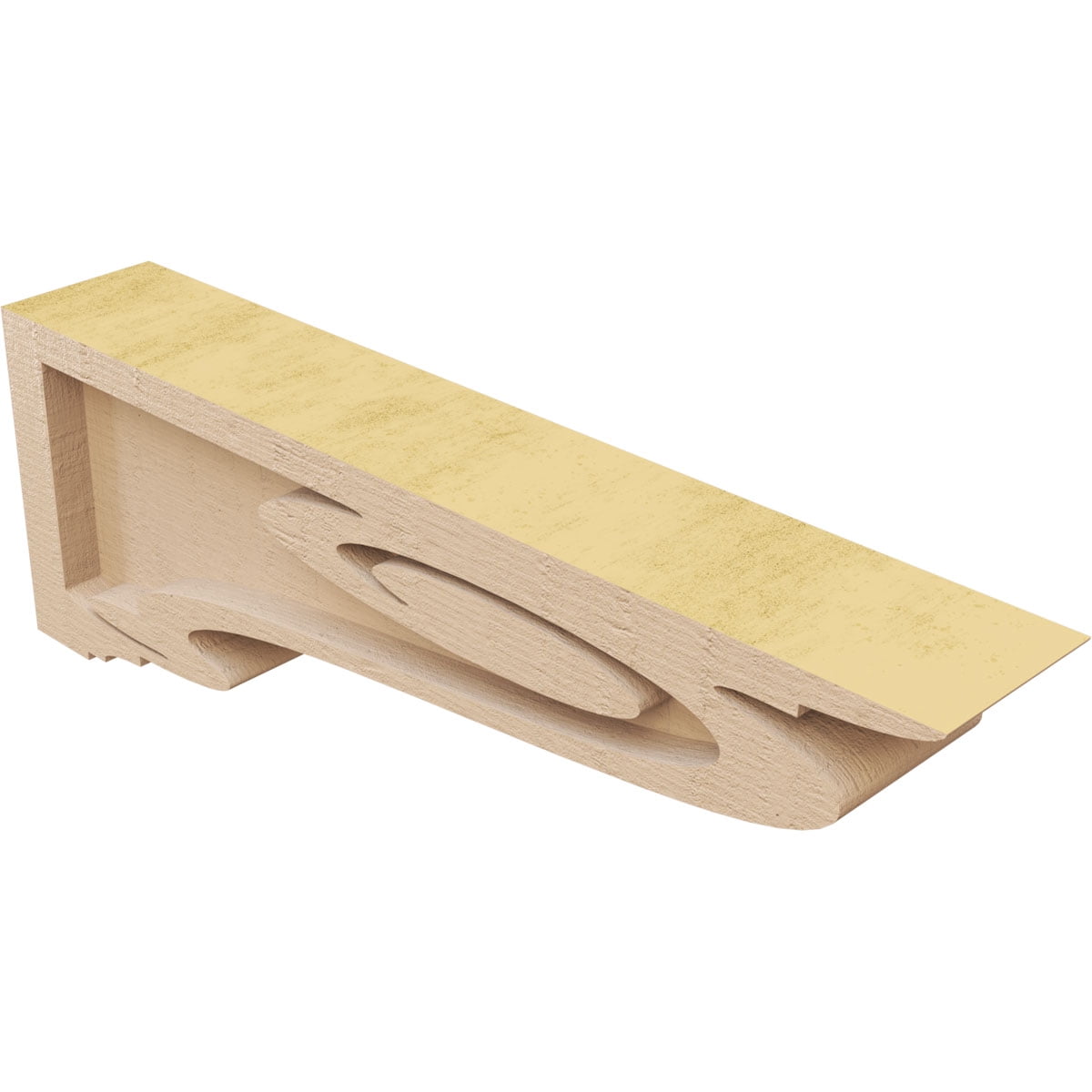 2"W x 12"D x 4"H Thin Scroll Rough Cedar Woodgrain TimberThane Corbel, Primed Tan
