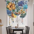 thumbnail image 3 of Boho Colorful Floral Balloon Curtains 63 Inch Length for Living Room/Bedroom, Spring Flowers Vintage Abstract Art Rod Pocket Privacy Door Curtains Decorative Tie Up Shade for Window 52"x63", 3 of 8