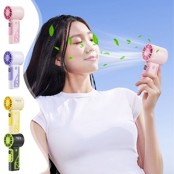 Fiudx Ventilador Usb de Mano, Turbo de 100 Velocidades, Batería Recargable de 4000 Mah, Silencioso, Diseño Moderno, Portátil para Actividades Al Aire Libre, Tamaño 14,5 X 6,6 X 5,9 Cm.