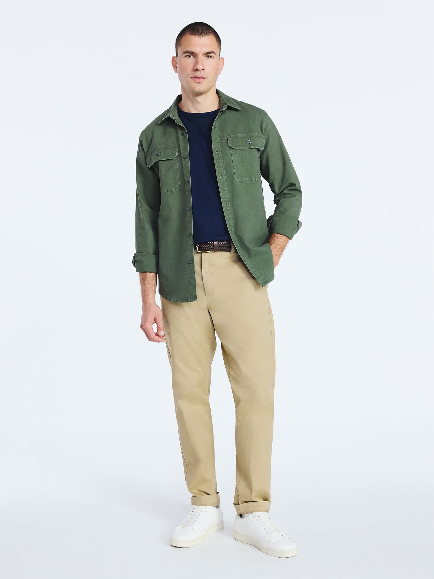 Free Assembly Men’s Everyday Cotton Tee with Short Sleeves, Sizes S-3XL