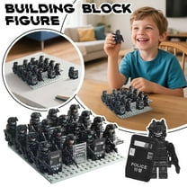 Seilly 12 PCS Police & Military Building Blocks Set, SWAT Army Soldier Mini Figures with Weapons, Armed Forces Construction Brick Toy Set for Kids