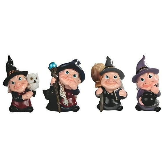 FC Design 4-PC Set 3.75"H Witch Set Figurine Statue Sculpture Ornament Decoration Home/Room Decor and Unique Gift Ideas for Housewarming, Holidays and Birthdays