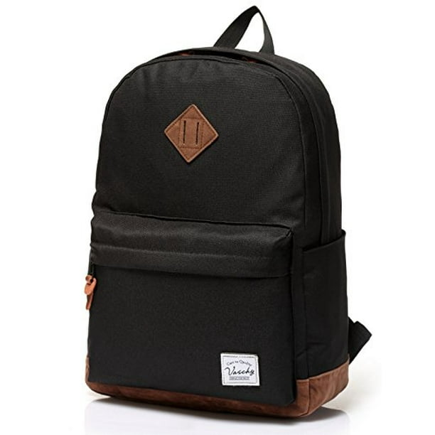 Mochila Hombres, Vaschy Clásica Impermeable Universidad, Libros y Portátil Negra