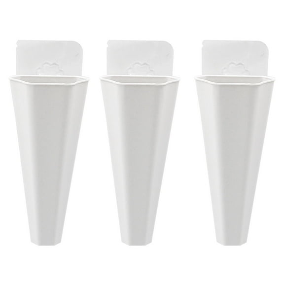 3Pcs Hydroponic Wall Hanging Flowerpot Decorative Vase Home Adornment (White)