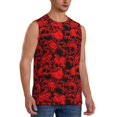 thumbnail image 2 of Kdxio Red Skulls 3 for Men's Muscle T-shirt,Sleeveless for Workout Running Athletic Gym Lounge Casual, 2 of 5