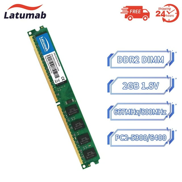 Memoria RAM DDR2 2GB 800Mhz 667MHz PC2-5300U PC2-6400U UDIMM 1.8V 240Pin DDR2 Desktop Memory Model 2GB 800MHz 2PCS