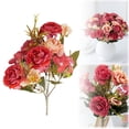 thumbnail image 2 of Artificial Flowers European Style Peony Artificial Flower Bouquets Flower Decor for Accessories & Home Decoration, A 24Cm European-Style Mini Peony Bouquet, 2 of 9