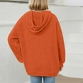 thumbnail image 5 of IVEYRTF Kids Hooded Sweatshirt Long Sleeve Solid Color Knit Ribbed Round Neck Pocket Tops for Boys and Girls Casual Comfortable Soft Fabric(Orange,9-10 Years), 5 of 7