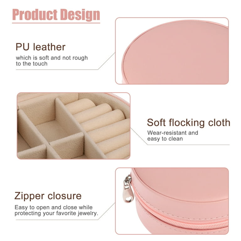 Jewelry Box, EEEkit Women Portable Travel Jewelry Organizer Box Makeup Cosmetic Case Storage Bag for Necklace Chain Bracelet Watch Earring Mirror