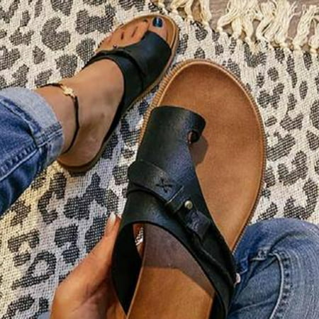 

Carina Sandals For Women Orthotic Sandal Correction Leather Open Toe Slippers Flat Heel Flip Flops Summer Casual Beach