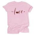 thumbnail image 1 of T-Shirt à Manches Courtes Imprimé Col Rond pour Femmes Saint-Valentin, 1 of 4