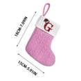 thumbnail image 3 of Christmas Stockings with Initials Pink Blue White Large Soft Embroidered Knit Christmas Stocking with Red Letter Hanging Velvet Stocking Gift Bag for Christmas Family Fireplace Party Decor, 3 of 6