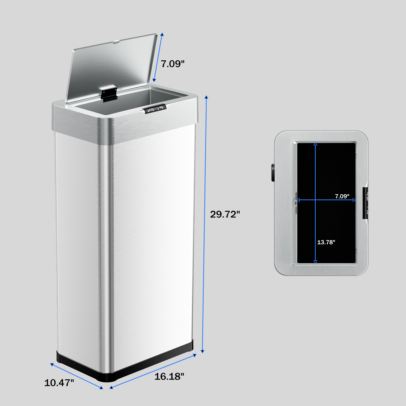 TLSUNNY 18.5 Gal Automatic Kitchen Trash Can, Touch-Free Sensor Garbage Bin for Home & Office Use