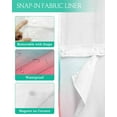thumbnail image 3 of No Hook Shower Curtain with Snap in Liner, Turquoise Rose Red Stripe Gradient Hotel Shower Curtains for Bathroom, Washable Shower Curtain Liner Set with Mesh Top Window, 60"x72", 3 of 6