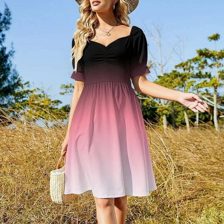 Black Pink White Ombre Dip Dye Look Dress Party dresses elegant guest  wedding dress chic and elegant evening dress - Walmart.com