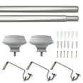 Mainstays 3/4" Nickel Knob Adjustable Single Curtain Rod Set, 30"84