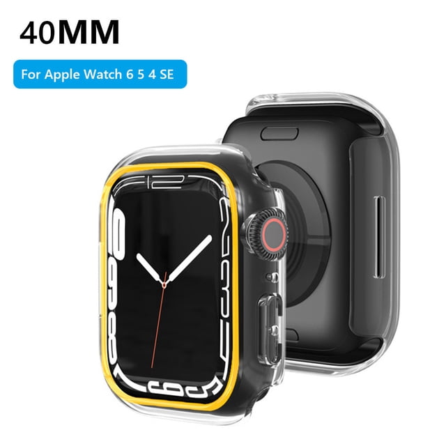 Marco de la caja luminosa Cubierta de la carcasa del reloj para iWatch 6 5 4 SE 40 mm (Amarillo)