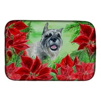 Caroline's Treasures Schnauzer Poinsettas Dish Drying Mat