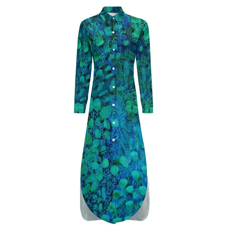 white christmas dresses Sexy Deep V Neck Peacock Print Beach Dress Long Sleeve Casual Boho Women Dress