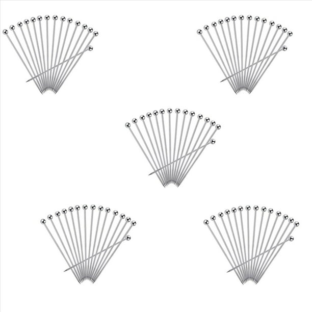 75 Piezas de Palillos de CóCtel, Palillos de de Acero Inoxidable Reutilizables de 4 Pulgadas Palillos de CóCtel para Aperitivos de Aceitunas SáNdwich