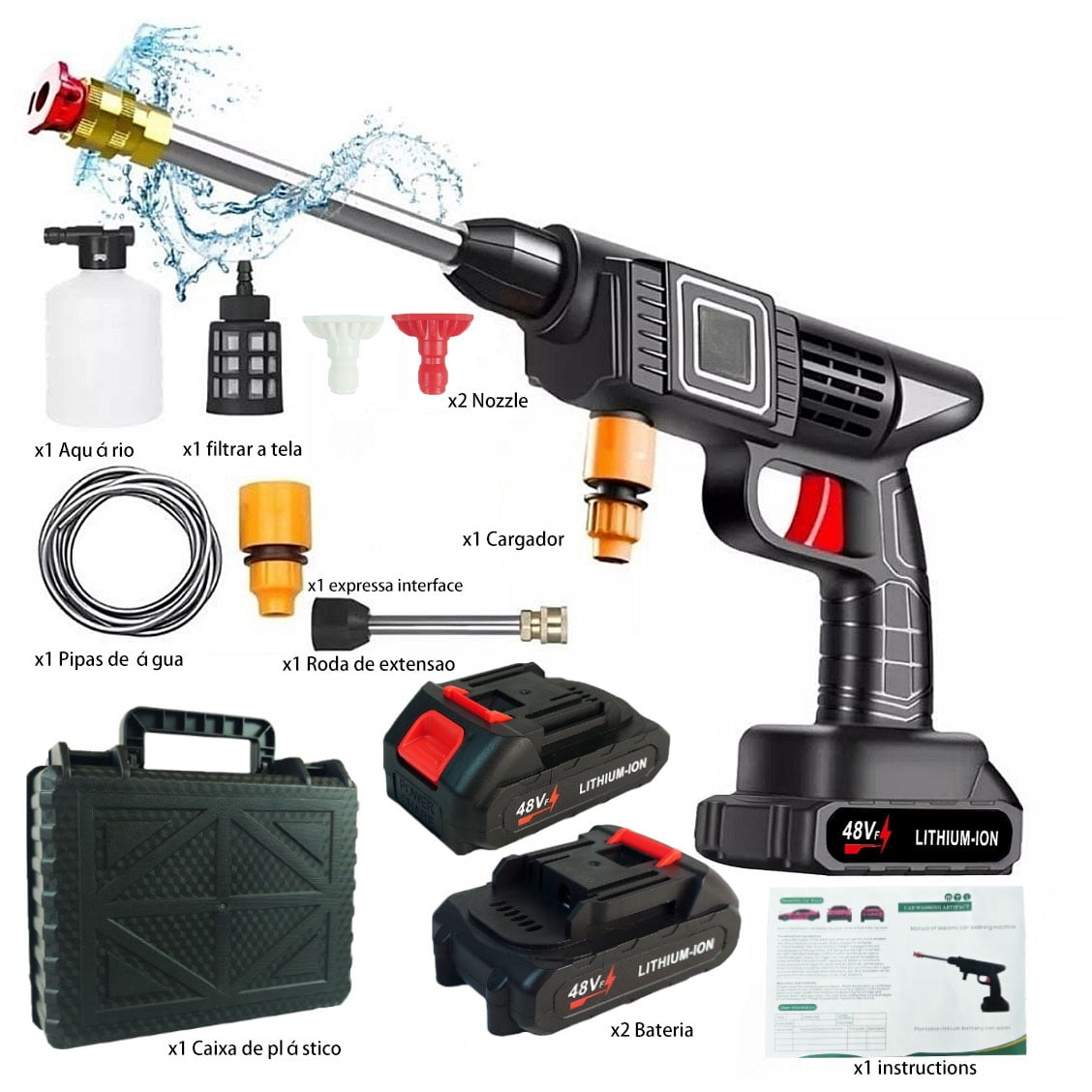 Portable Wireless Car Washer Cordless Mini Pressure Higher Cleaning Capability Foam Jet Easy Water Wash Battery Washing Gun