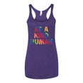 thumbnail image 2 of Wild Bobby Be A Kind Human Positive Inspirational Slogan Inspirational/Christian Women Tri-Blend Racerback Tank Top, Purple Rush, Small, 2 of 6