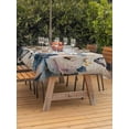 thumbnail image 3 of Outdoor Tablecloth with Umbrella Hole for Patio/Picnic/Party/Camping, Vintage Blue Floral Waterproof Table Cloth Rectangle Table Cover Washable, Butterflies Watercolor Flower Tan (52"x 70"), 3 of 8