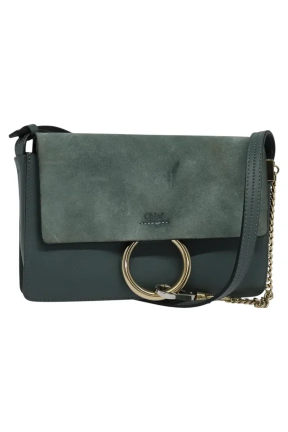 Pre-Owned Chloe Faye Leather And Suede Blue Suede Shoulder Bag Bag