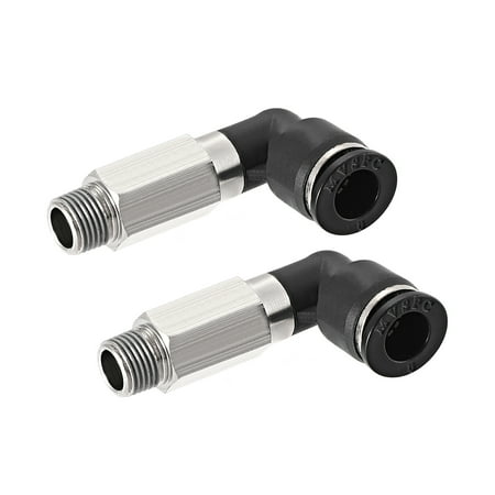 

8mm Tube to 1/8 NPT Push Lock Elbows L Shape Air Fitting 2pcs