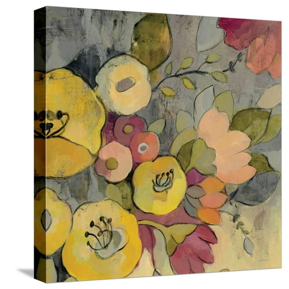 Art.com Yellow Floral Duo I Crop Stretched Canvas Print Wall Art by Silvia Vassileva, 16" x 16"