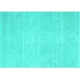 thumbnail image 1 of Ahgly Company Machine Washable Indoor Rectangle Abstract Turquoise Blue Contemporary Area Rugs, 2' x 5', 1 of 4
