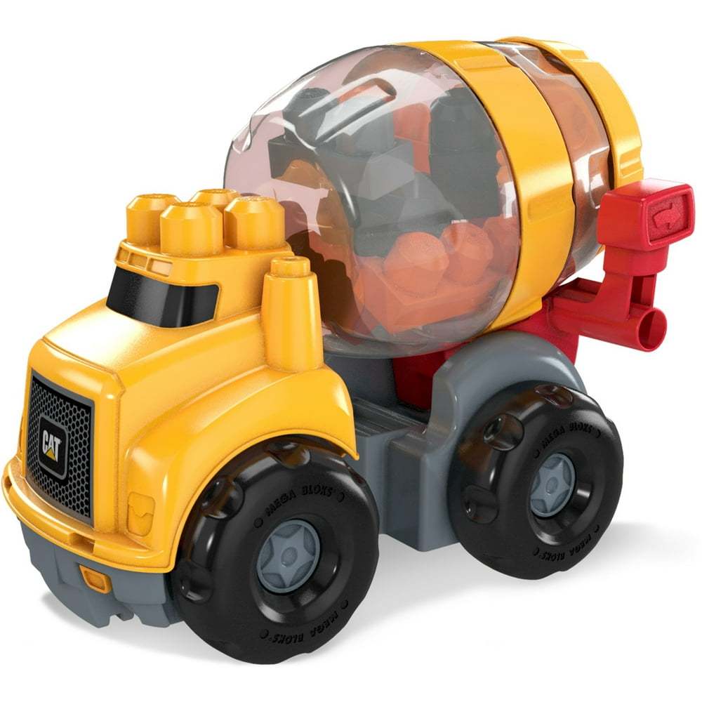 Mega Bloks CAT Cement Mixer Vehicle with 8 Building Blocks Walmart