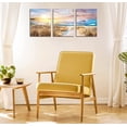 thumbnail image 5 of Beach Pictures Wall-Art - Beach Decor For Bathroom - Ocean Wall Art For Bedroom - Coastal Yellow Wall Decor Ready To Hang Size 16" x 12" x 3 Pieces Canvas art, 5 of 6