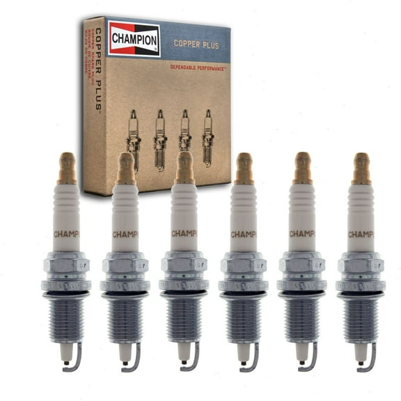 6 pc Champion 956M Copper Plus Spark Plugs for QC12PEP Ignition Wire Secondary