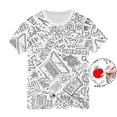thumbnail image 5 of YAYUBA Girls Oversized T Shirts Size 8 Letter Graphic Printed Crew Neck Back To School Short Sleeve T-Shirt Fashion Cool Pullover Tops Preppy T-Shirts Toddler To Big Kid, 10-11 Years, White, 5 of 5