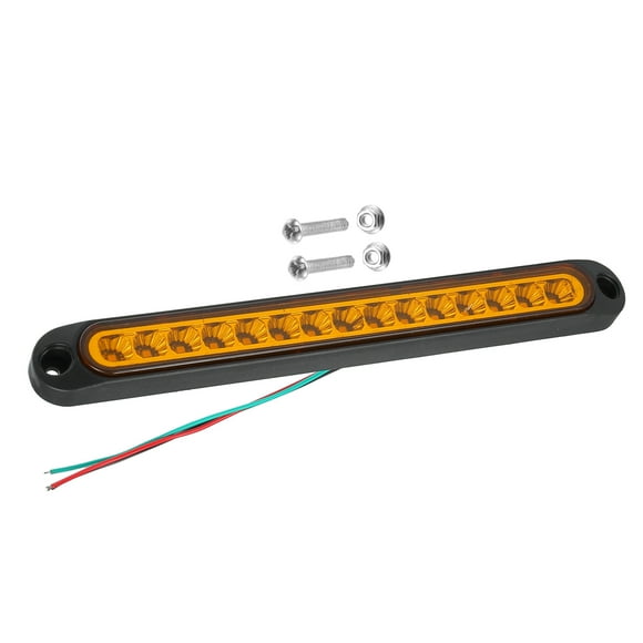 Unique Bargains 12V 24V 16 LED Car Trailer Identification Light Turn Signal Tail Light Strip Assembly Yellow